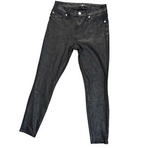 7 For All Mankind Faux Leather Suede Skinny Ankle Pant Size 24